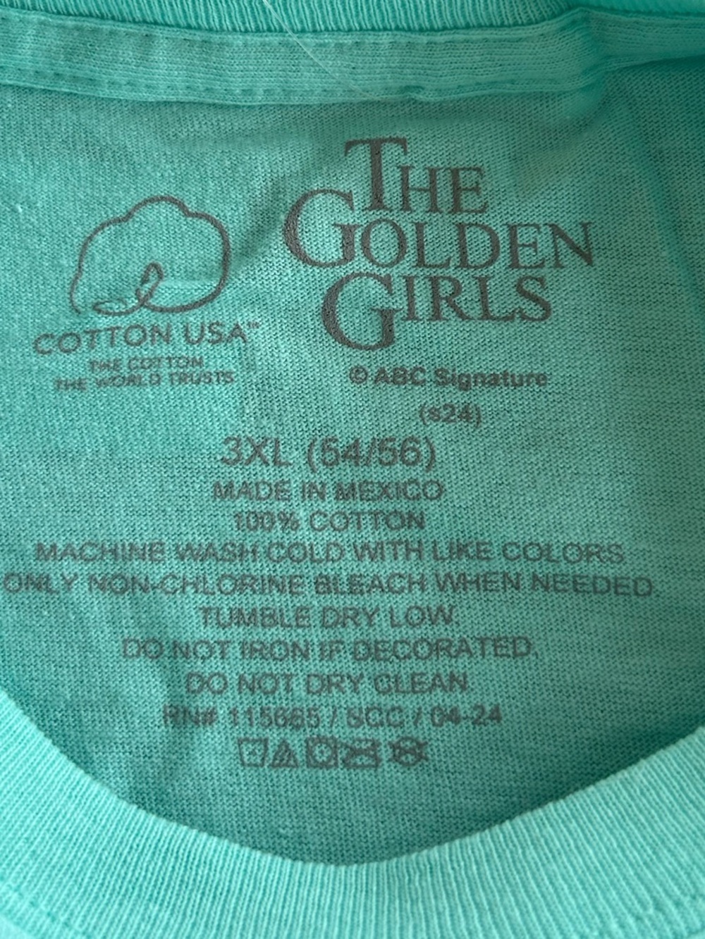 The Golden Girls Squad T-Shirt Teal Tee Bioworld Licensed Men's/Unisex Size 3X - Picture 2 of 3